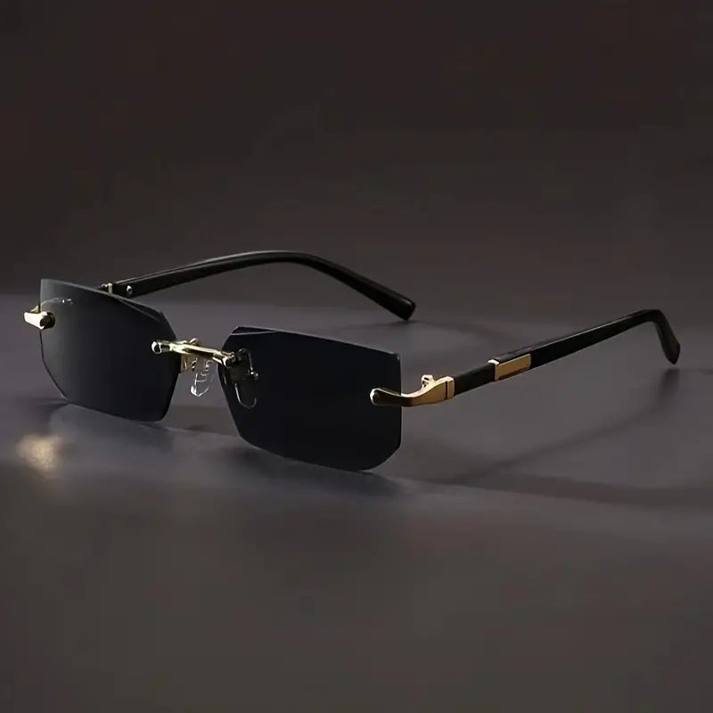 Black Slim Frameless Glasses