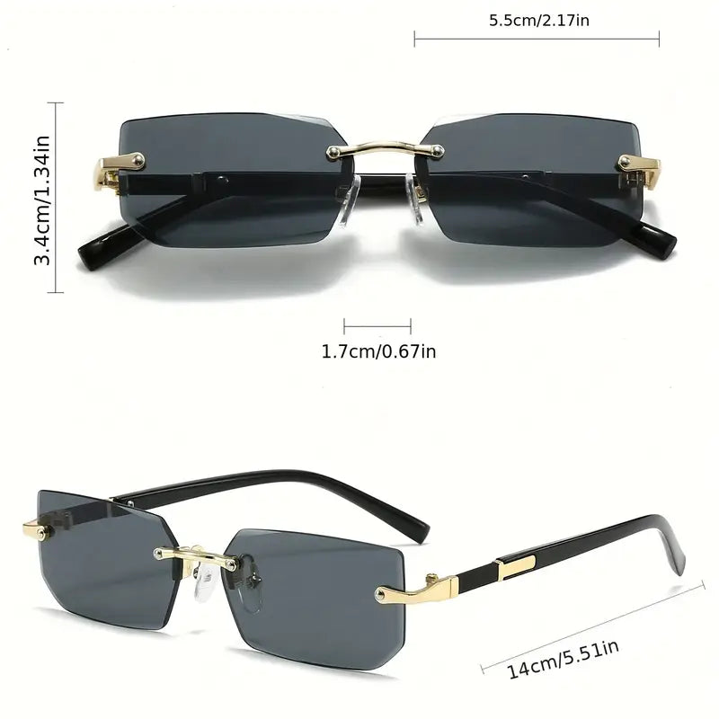 Black Slim Frameless Glasses