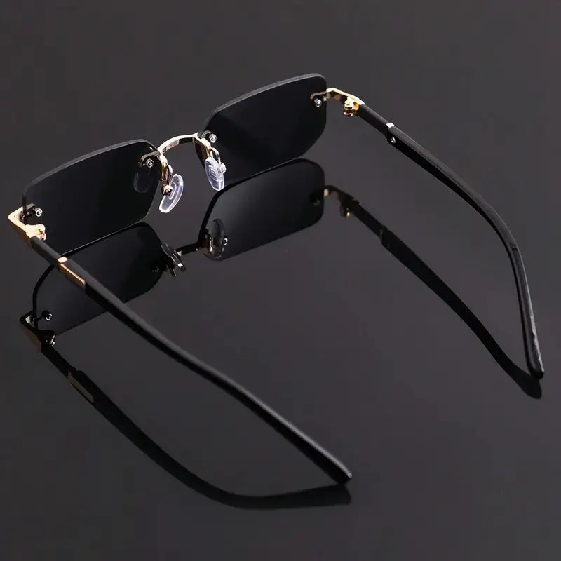 Black Slim Frameless Glasses